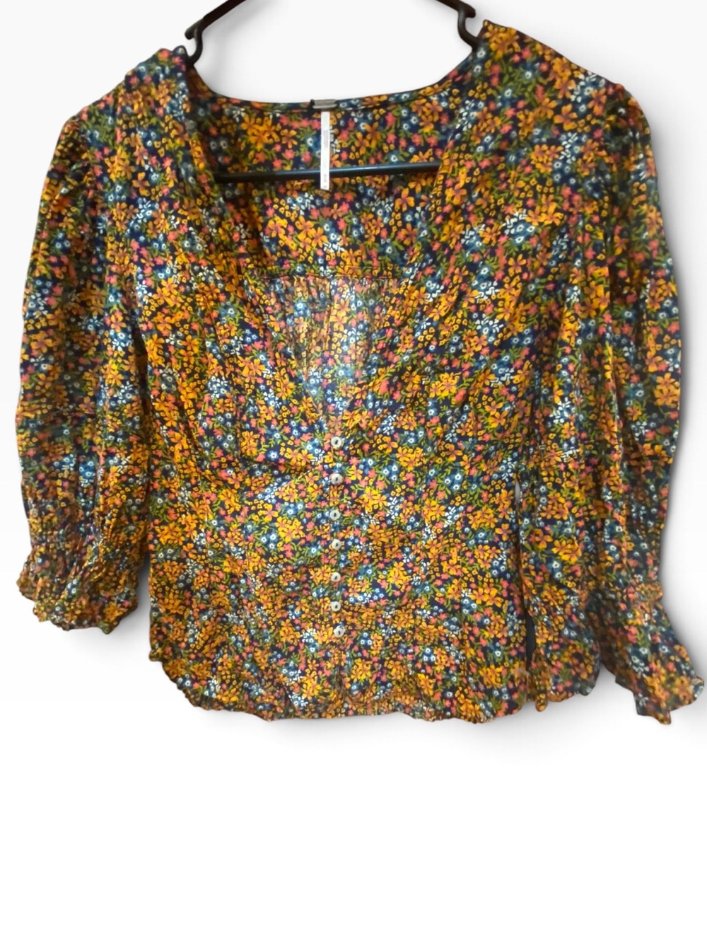 Free People Multicolor Floral Blouse